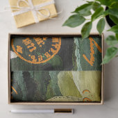 Elegantes Vintages Blatt Postkartendesign Seidenpapier (Geschenk)