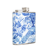 Elegantes Vintages Blau und Weiße Chinoiserie Flachmann (Rechts)