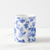 Elegantes Vintages Blaues Toile Deer in Woodland Kaffeetasse (Mittel)