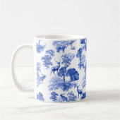 Elegantes Vintages Blaues Toile Deer in Woodland Kaffeetasse (Links)