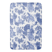 Elegantes Vintages Blaues Toile Deer Pattern Badematte (Vorderseite Vertikal)