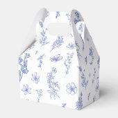 Elegantes Vintages Blue Chinoiserie Brautparty Geschenkschachtel (Rückseite)