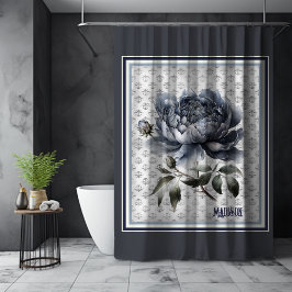 Elegantes Vintages Blue Chinoiserie Ticino Duschvorhang