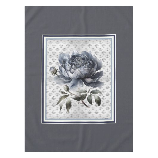 Elegantes Vintages Blue Chinoiserie Ticino Tischdecke (Vorderseite)