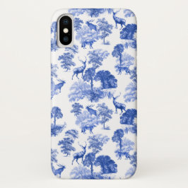 Elegantes Vintages Blue Deer Fox Country Toile iPhone 16 Hülle