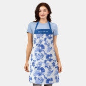 Elegantes Vintages Blue Deer Fox Country Toile Schürze (Getragen)