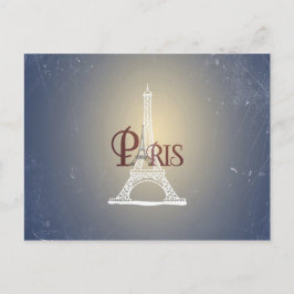 Elegantes Vintages Blue Eiffel Tower Paris Design Postkarte