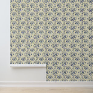Elegantes Vintages Blue Hydrangea Bow-Muster Tapete