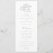 Elegantes Vintages Blue Script-Hochzeitsprogramm Programm (Vorderseite)