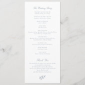 Elegantes Vintages Blue Script-Hochzeitsprogramm Programm (Rückseite)