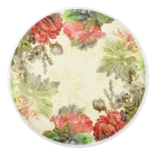 Elegantes Vintages Blumen Keramikknauf
