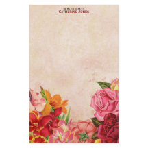 Elegantes Vintages Blumen| Vintages Papier | bunt