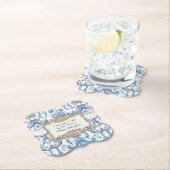 Elegantes Vintages Blumenblau und White Gold Brida Untersetzer (Vor Ort)