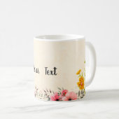 elegantes Vintages Blumendesign Kaffeetasse (VorderseiteRechts)