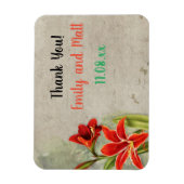 Elegantes Vintages Blumendesign mit Text Magnet (Vertikal)