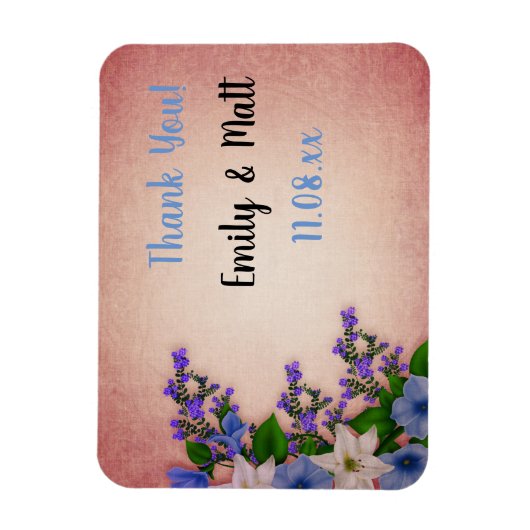 Elegantes Vintages Blumendesign mit Text Magnet (Vertikal)