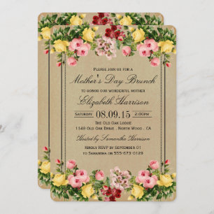 Elegantes Vintages Blumenfest Einladung