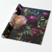 Elegantes Vintages Blumengemälde Geschenkpapier (Ungerollt)