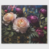 Elegantes Vintages Blumengemälde Geschenkpapier (Flach)