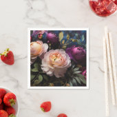 Elegantes Vintages Blumengemälde Serviette (Beispiel)