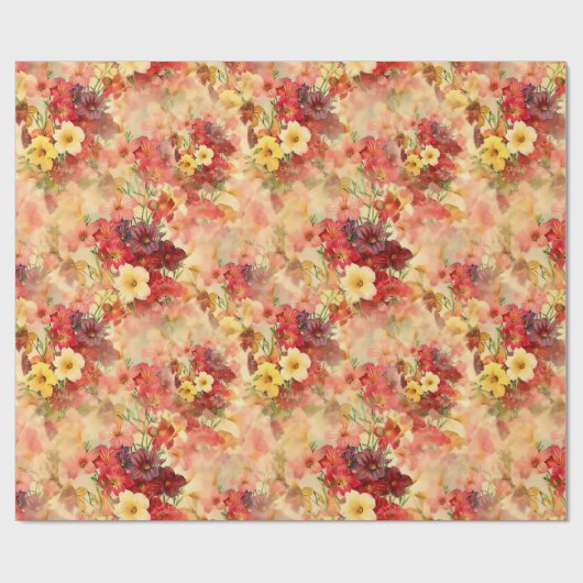Elegantes Vintages Blumengeschenk Geschenkpapier (Flach)