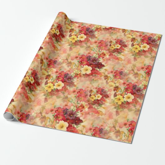 Elegantes Vintages Blumengeschenk Geschenkpapier (Ungerollt)