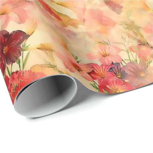 Elegantes Vintages Blumengeschenk Geschenkpapier (Rolleneckpunkt)