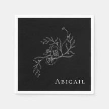 Elegantes Vintages Blumenmotiv-Cocktailpapier Napk