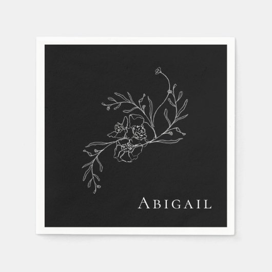 Elegantes Vintages Blumenmotiv-Cocktailpapier Napk Serviette (Vorderseite)