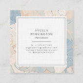 Elegantes Vintages Blumenmuster elegant pastellbra Quadratische Visitenkarte (Rückseite)