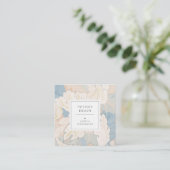 Elegantes Vintages Blumenmuster elegant pastellbra Quadratische Visitenkarte (Stehend Vorderseite)