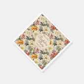 Elegantes Vintages Blumenmuster Geburtstag Serviette (Ecke)