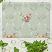 Elegantes Vintages Blumenmuster Geschirrtuch (Gefaltet)