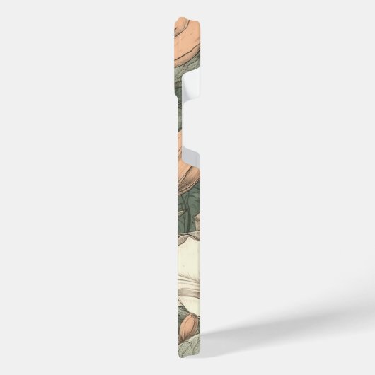 Elegantes Vintages Blumenmuster iPhone Hülle (Linke Seite)