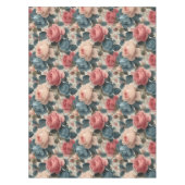 Elegantes Vintages Blumenmuster mit Rose Tischdecke (Vorderseite)