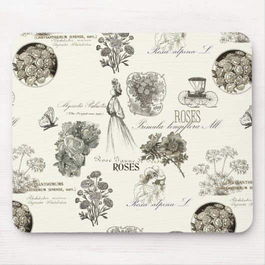 Elegantes Vintages Blumenmuster mousepad (Vorne)