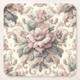 Elegantes Vintages Blumenmuster Rechteckiger Pappuntersetzer