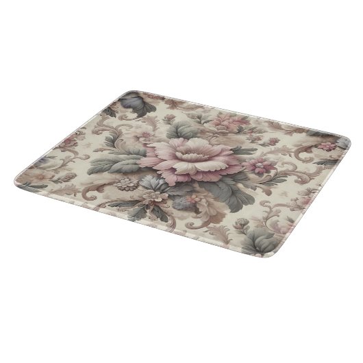 Elegantes Vintages Blumenmuster Schneidebrett (Ecke)