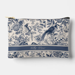 Elegantes Vintages Blumenmuster, Toile de Jouy Zubehörtasche