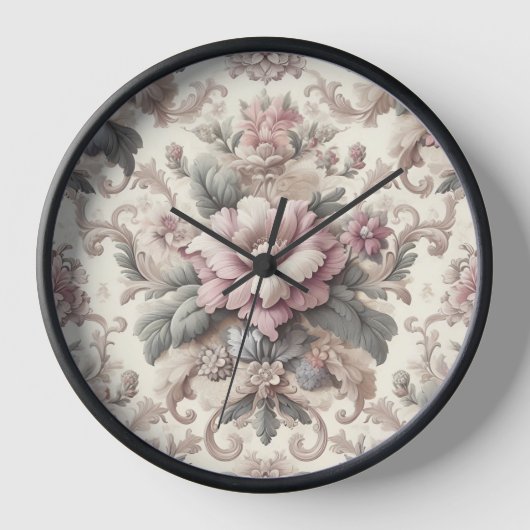 Elegantes Vintages Blumenmuster Uhr (Vorderseite)