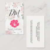 Elegantes Vintages Blumenmuster Visitenkarte (Vorne/Hinten)