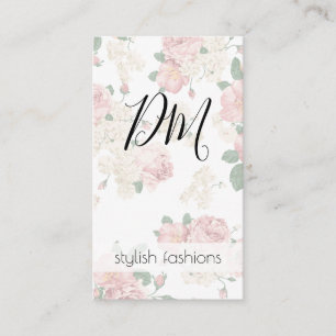 Elegantes Vintages Blumenmuster Visitenkarte