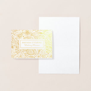 Elegantes Vintages Blumenpaisley Folienkarte