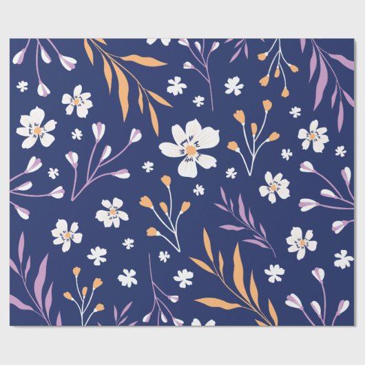 Elegantes Vintages Blumenrosa Geschenkpapier (Flach)