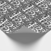 Elegantes Vintages Blumenschreiben B Monogramm Geschenkpapier (Ecke)