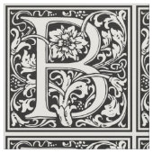Elegantes Vintages Blumenschreiben B Monogramm Stoff (Nahaufnahme)
