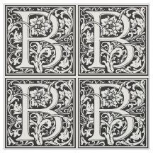 Elegantes Vintages Blumenschreiben B Monogramm