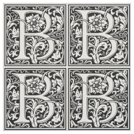 Elegantes Vintages Blumenschreiben B Monogramm Stoff