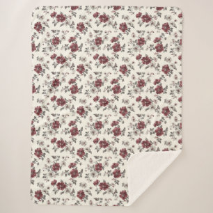 Elegantes Vintages Blumensommermuster Sherpadecke