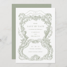 Elegantes Vintages Blumenspielzeug Save the Date Einladung